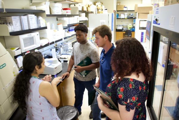 Students visiting a lab